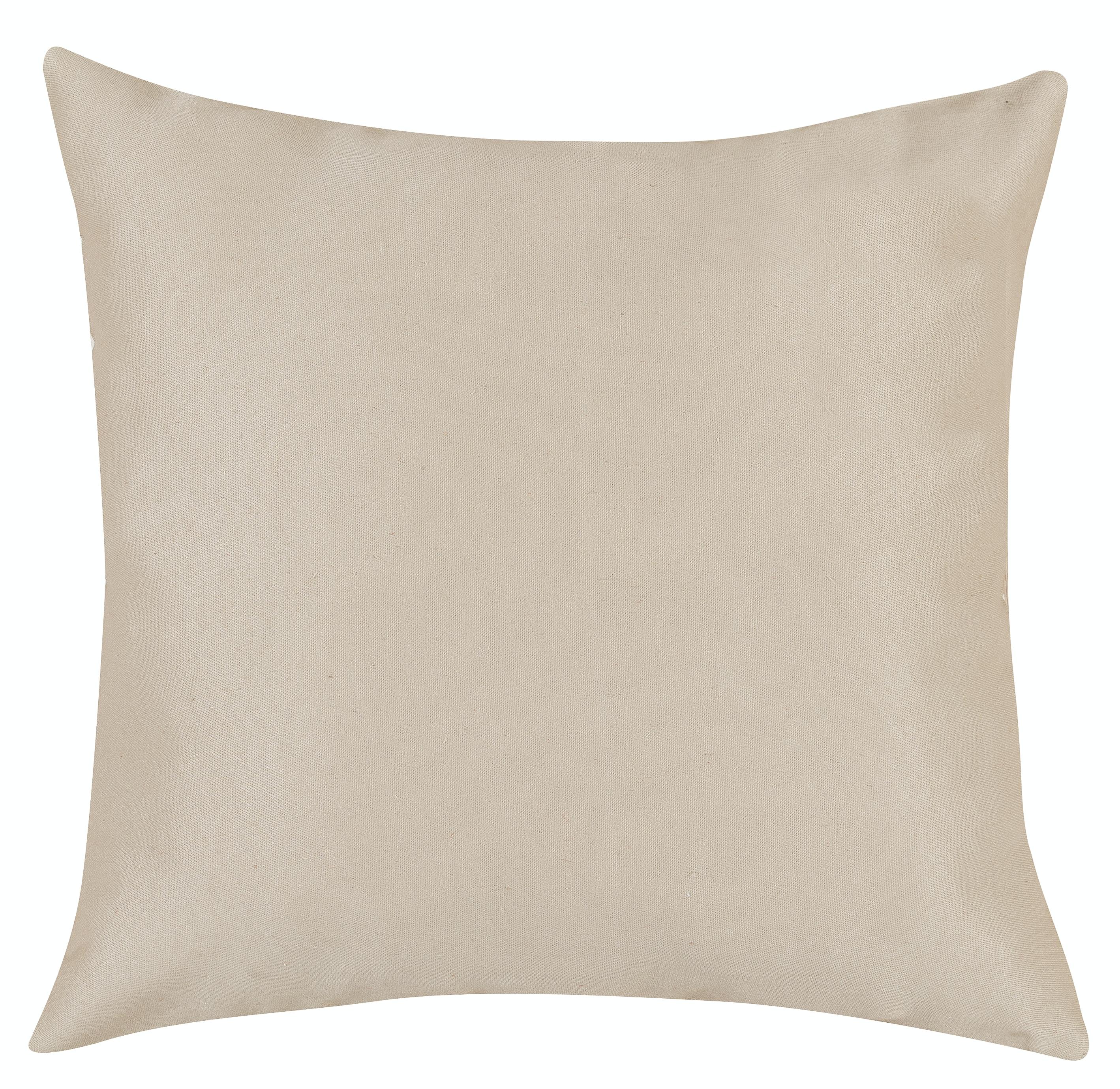 Suzani Contemporary Hand Embroidered Silk Cushion Cover in Green and Cream