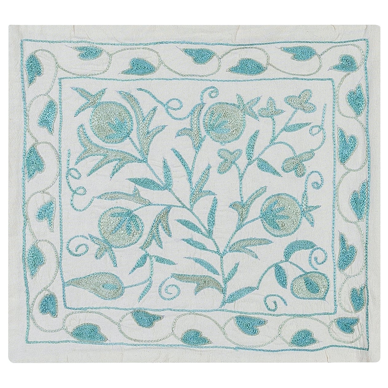 Copricuscino contemporaneo in seta ricamata a mano, Uzbek Suzani Sham in vendita