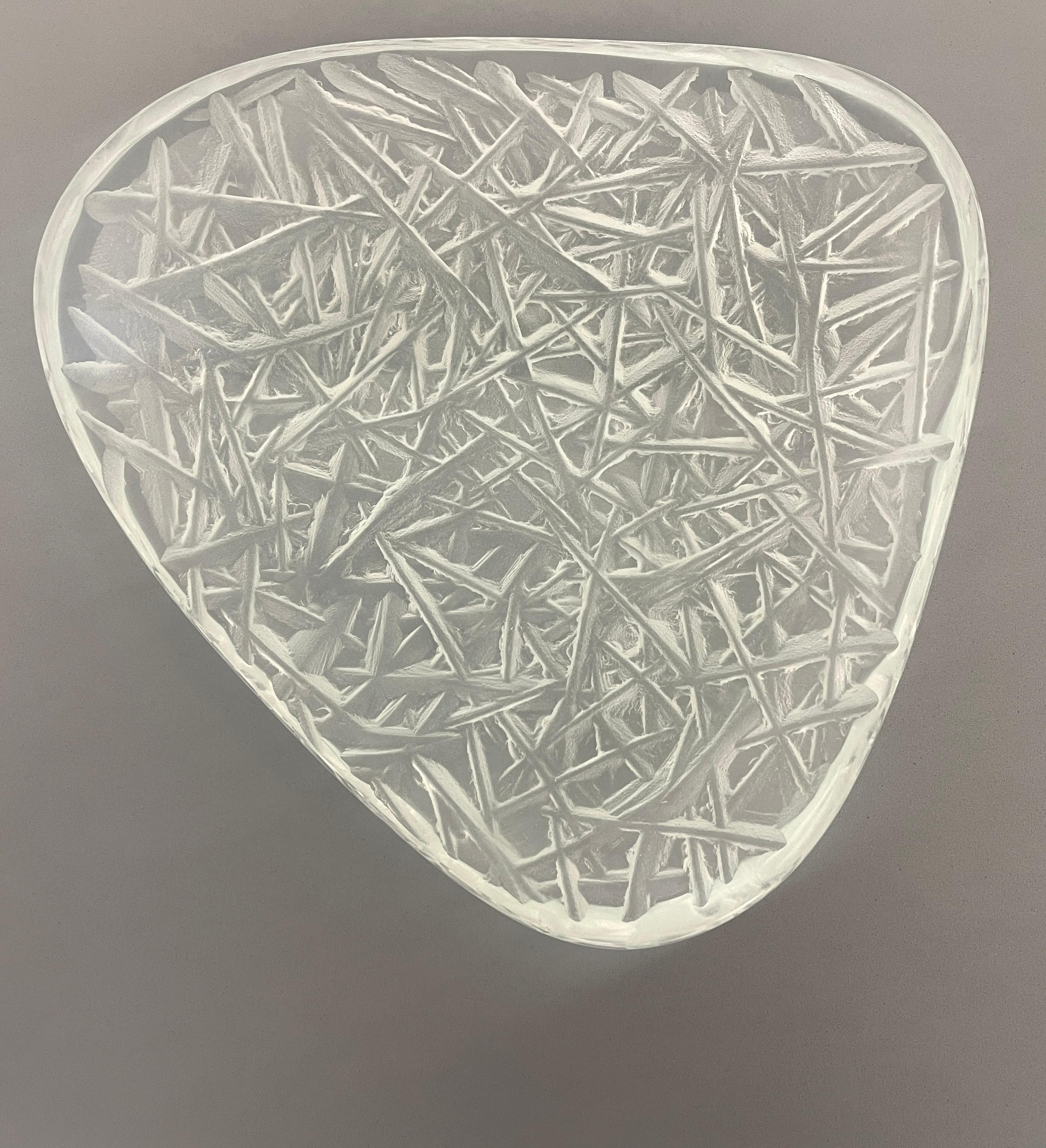 Unique Contemporary Hand-engraved Crystal Bowl by Ghiró Studio For Sale 1