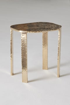 Contemporary Hand-Hammered Bronze Side Table by Colo Studio, France