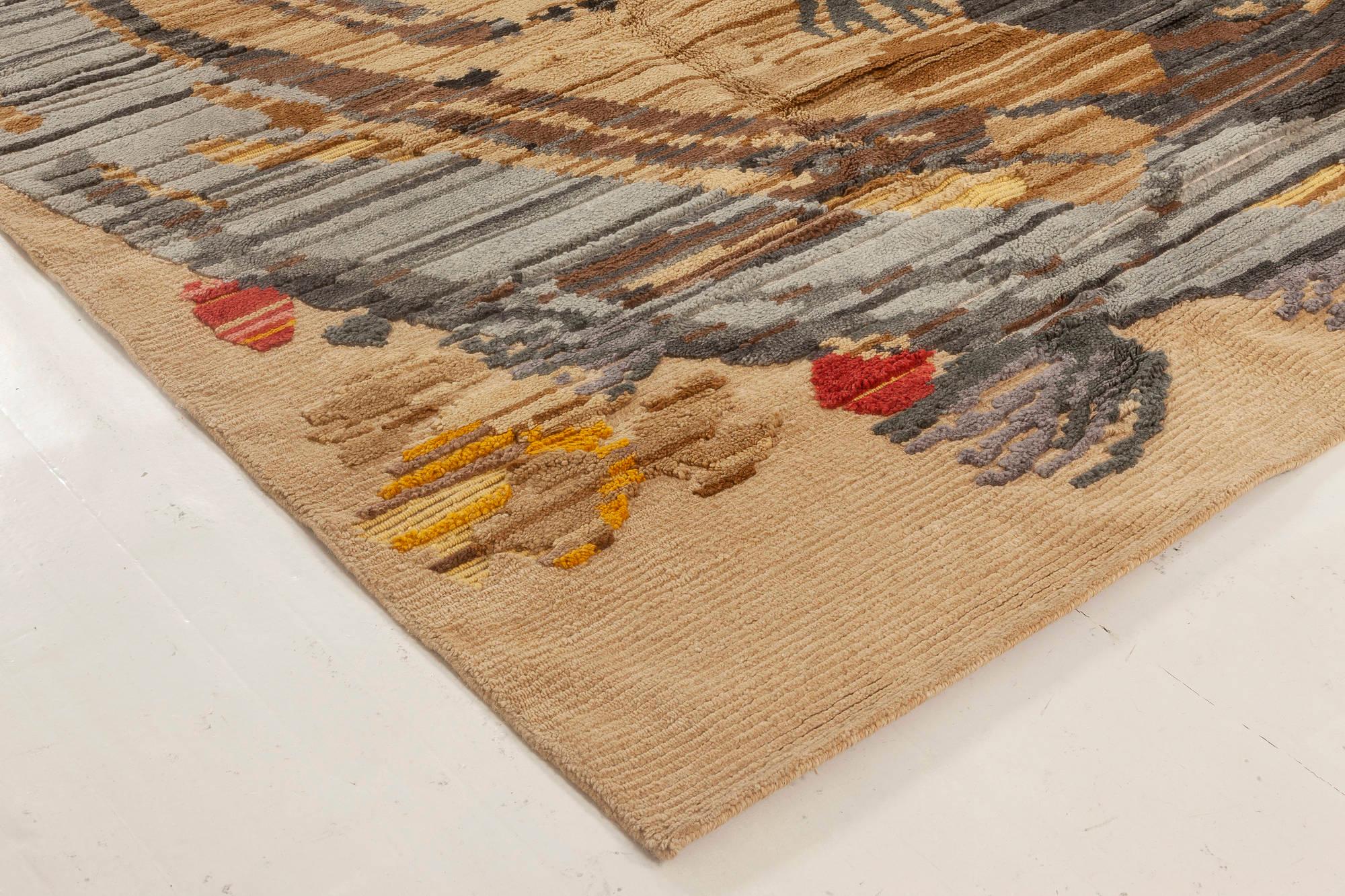 Indian Contemporary Hand Knotted Jardin Rug by Doris Leslie Blau For Sale