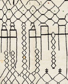 Contemporary Hand Knotted Moroccan Tulu Rug, 100% Wool, Custom Options Available