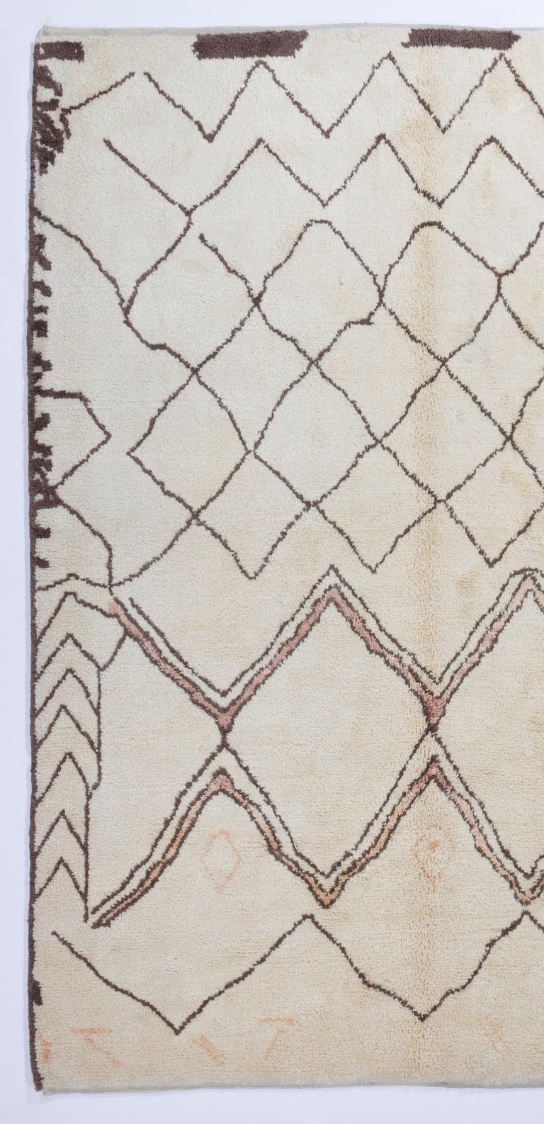 Contemporary HandKnotted Moroccan Wool Rug. Custom Options Available For Sale at 1stDibs