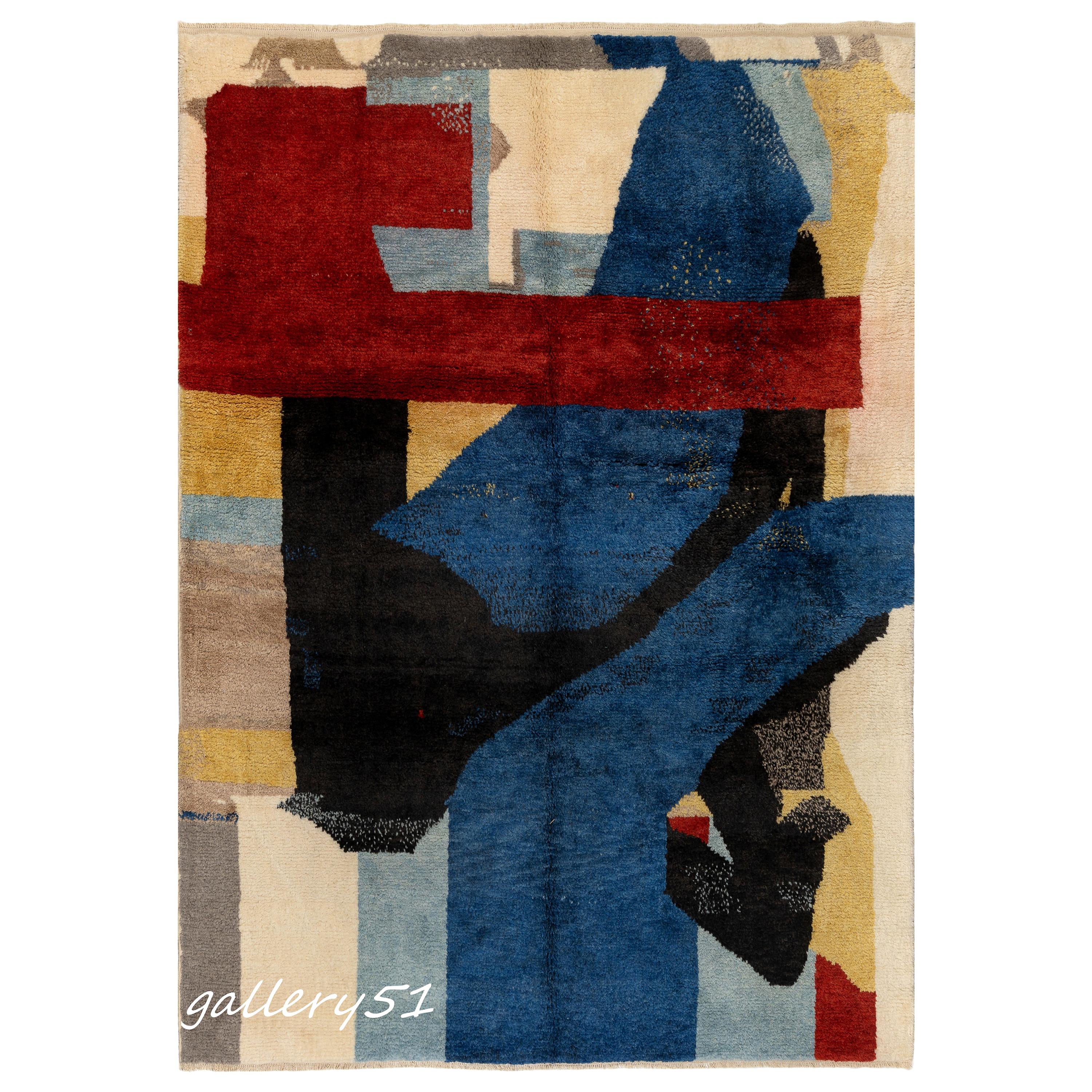 6x9 Ft HandKnotted Contemporary Wool Rug with Soft Thick Pile and