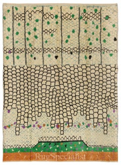 Moroccan Design Modern Rug, 100% Soft, Velvety Wool, Custom Options Available