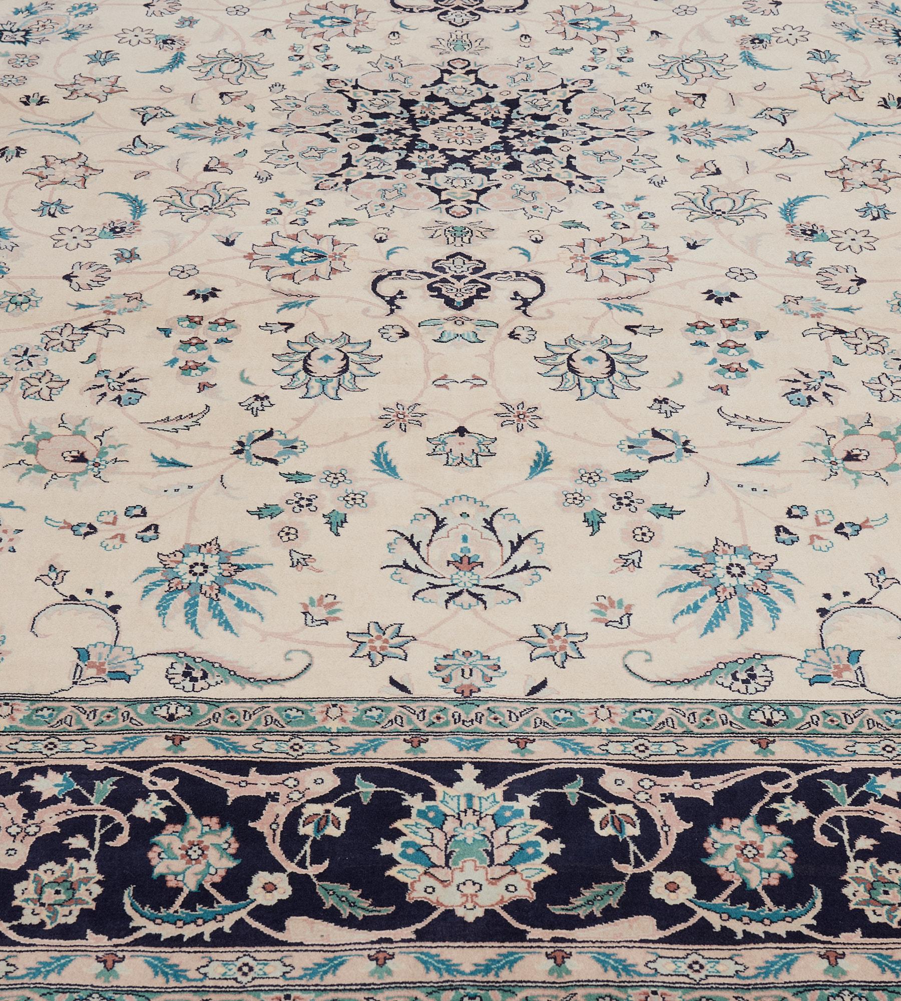 Contemporary Hand-Knotted Wool Revival Floral Tabriz Rug For Sale 2