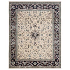 Tappeto contemporaneo Revival Floral Tabriz in lana annodato a mano