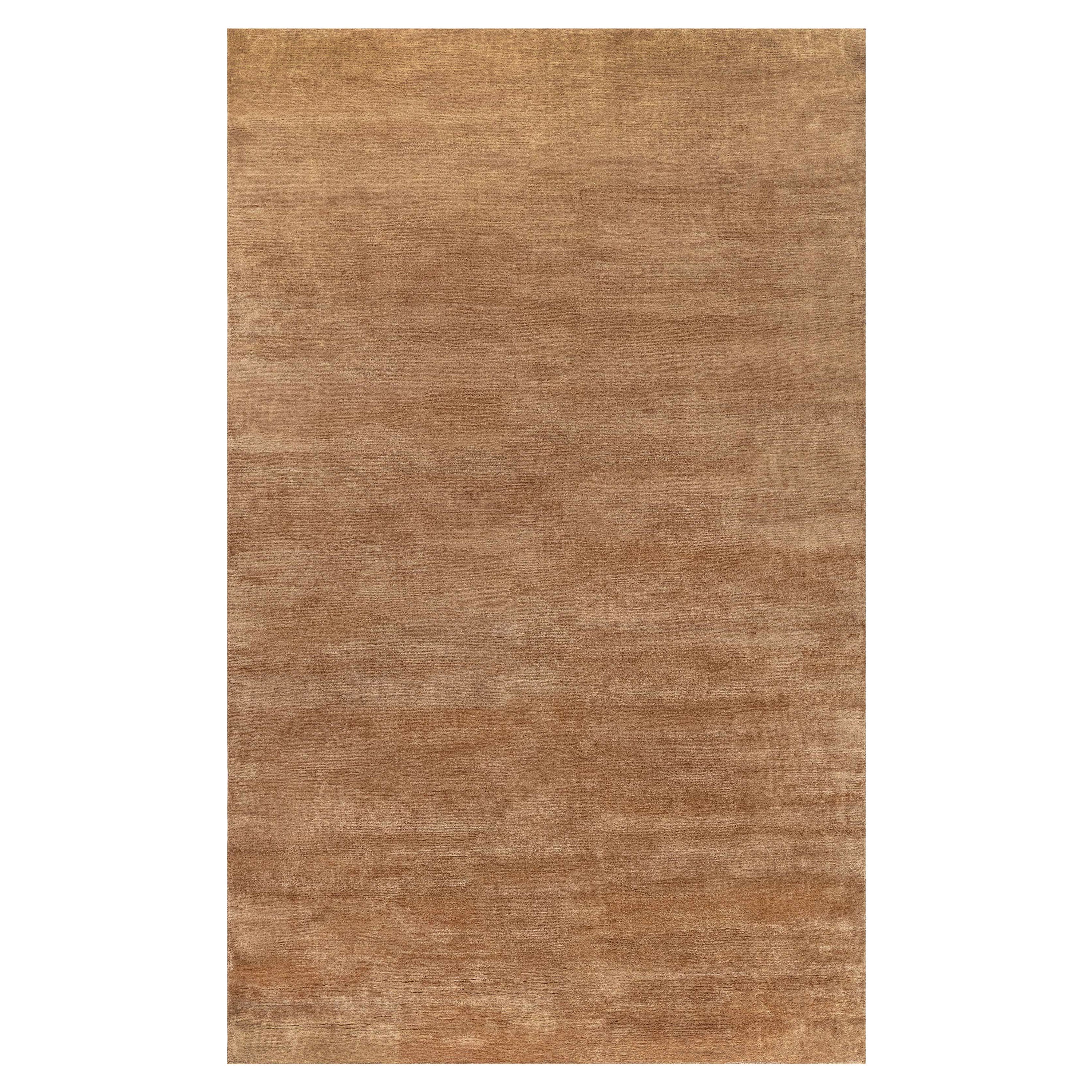 Tapis contemporain en laine nouée à la main dans les tons de Brown doré par Doris Leslie Blau en vente