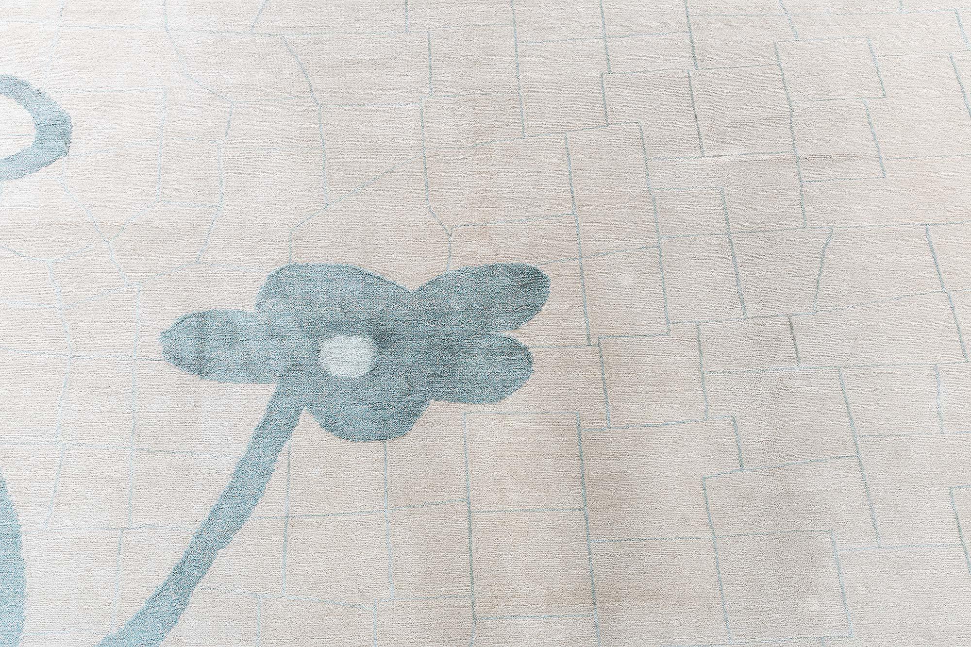 Contemporary Hand-Knotted Wool & Silk Rug by Doris Leslie Blau In New Condition For Sale In New York, NY