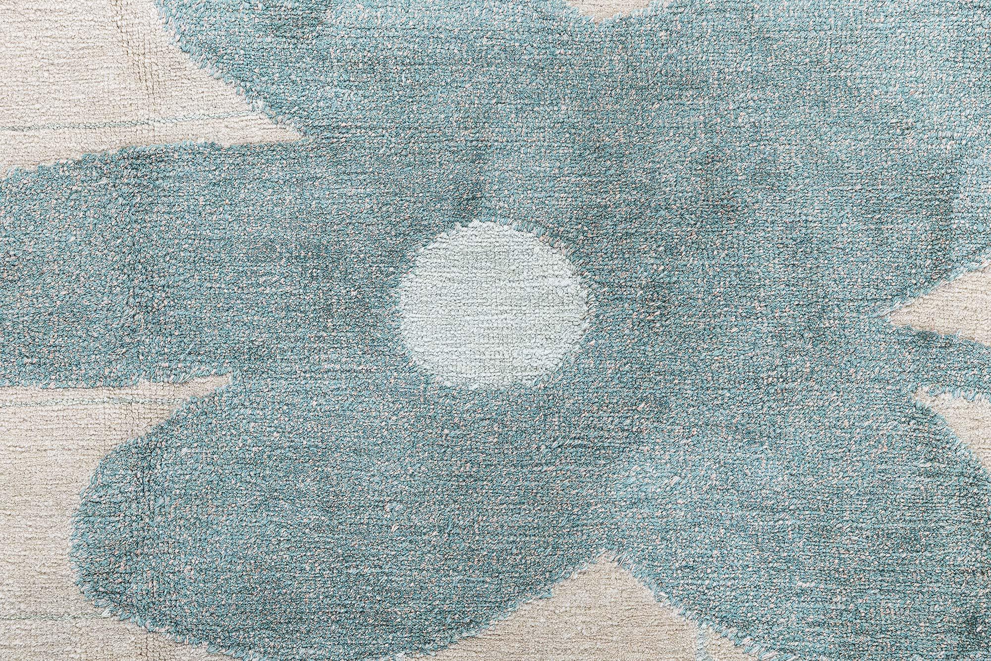 Contemporary Hand-Knotted Wool & Silk Rug by Doris Leslie Blau For Sale 1