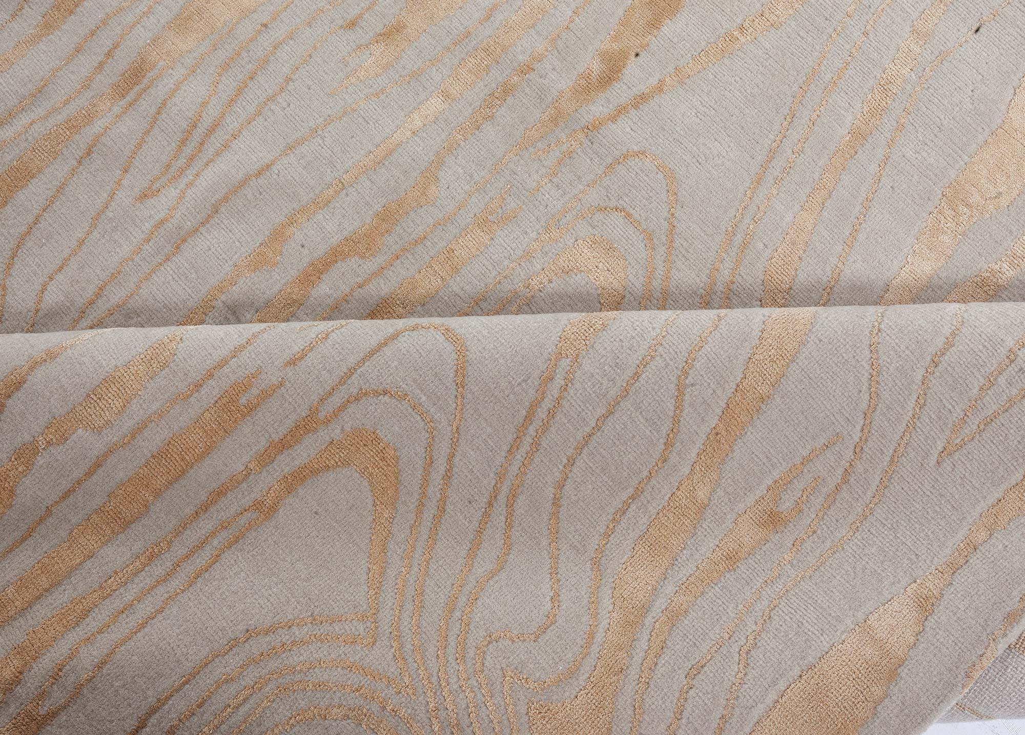 Annodato a mano Tappeto contemporaneo in lana e seta annodato a mano di Doris Leslie Blau in vendita