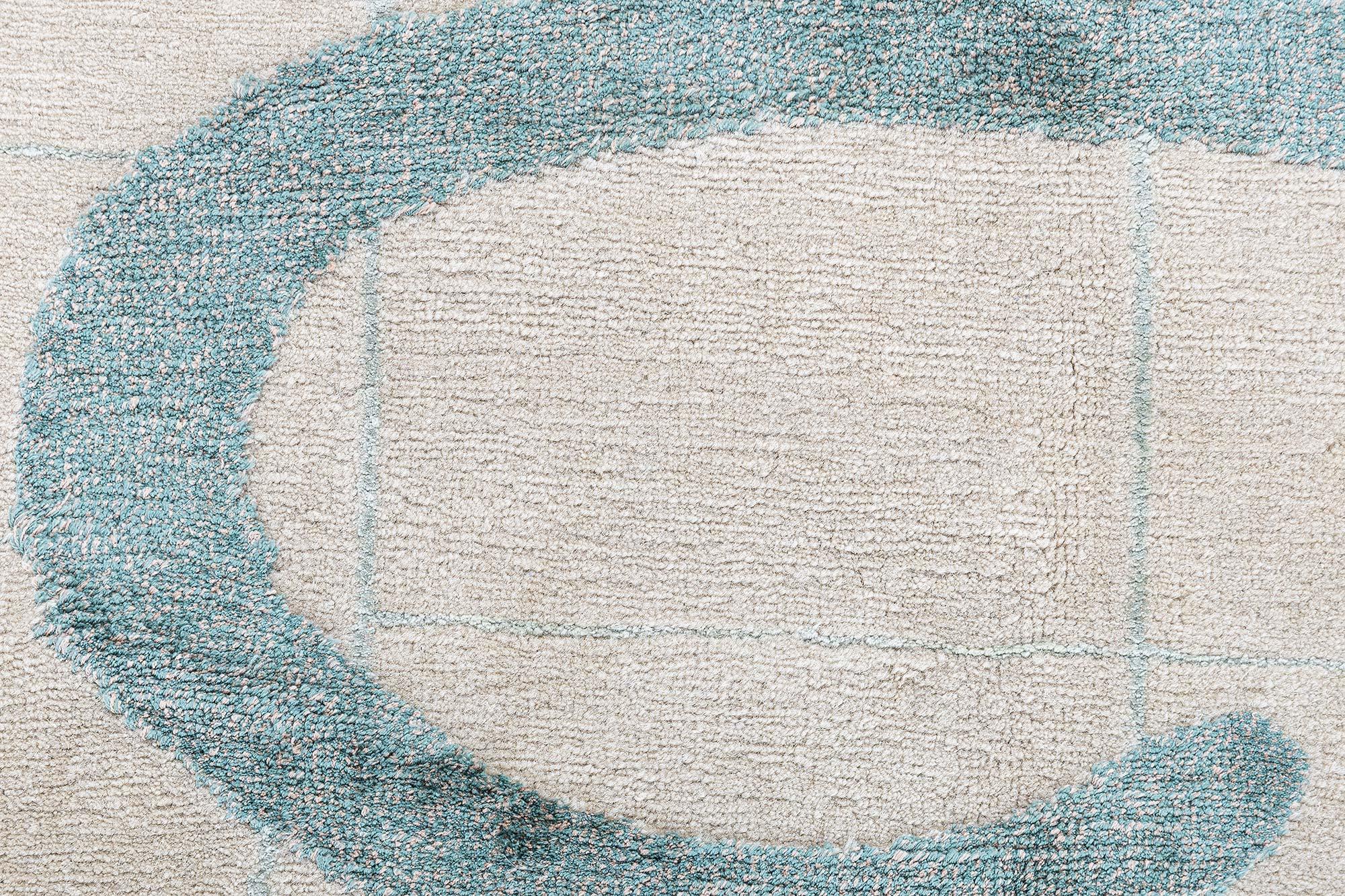 Contemporary Hand-Knotted Wool & Silk Rug by Doris Leslie Blau For Sale 2