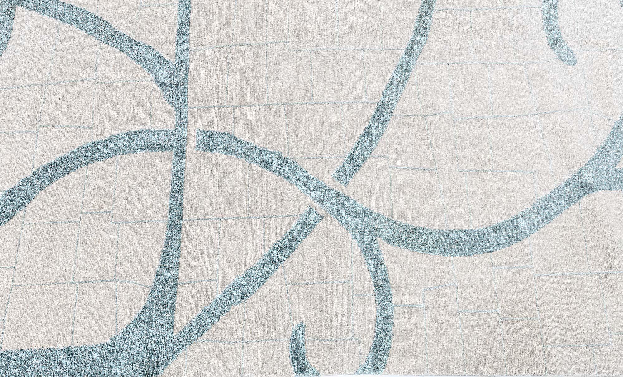 Contemporary Hand-Knotted Wool & Silk Rug by Doris Leslie Blau For Sale 3