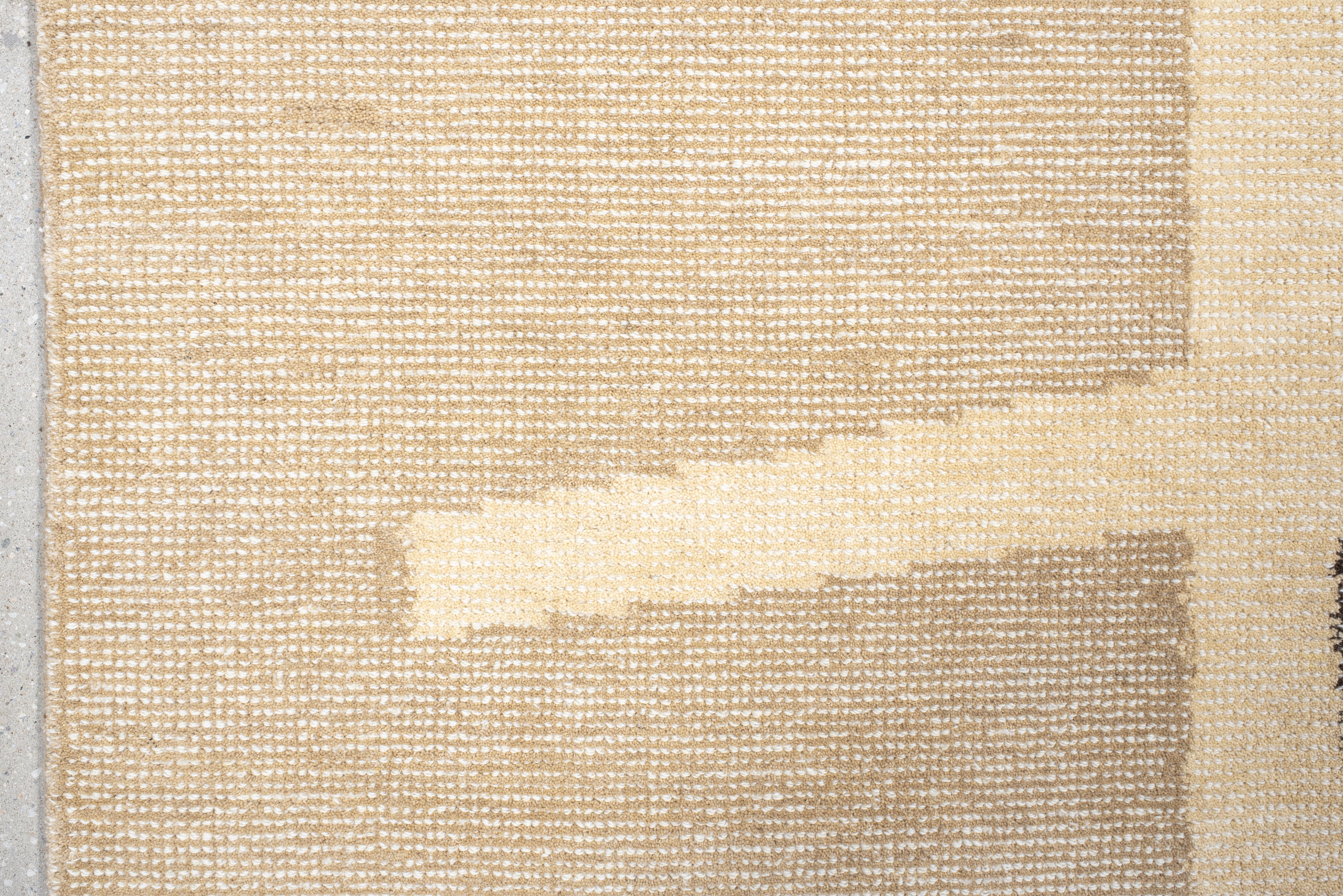 XXIe siècle et contemporain Tapis contemporain tissé à la main - Design/One architectural en anthracite et crème en vente