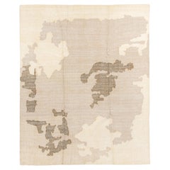 Contemporary Hand-Loomed Rug – Organic Pattern in Taupe, Cream, and Earth Tones