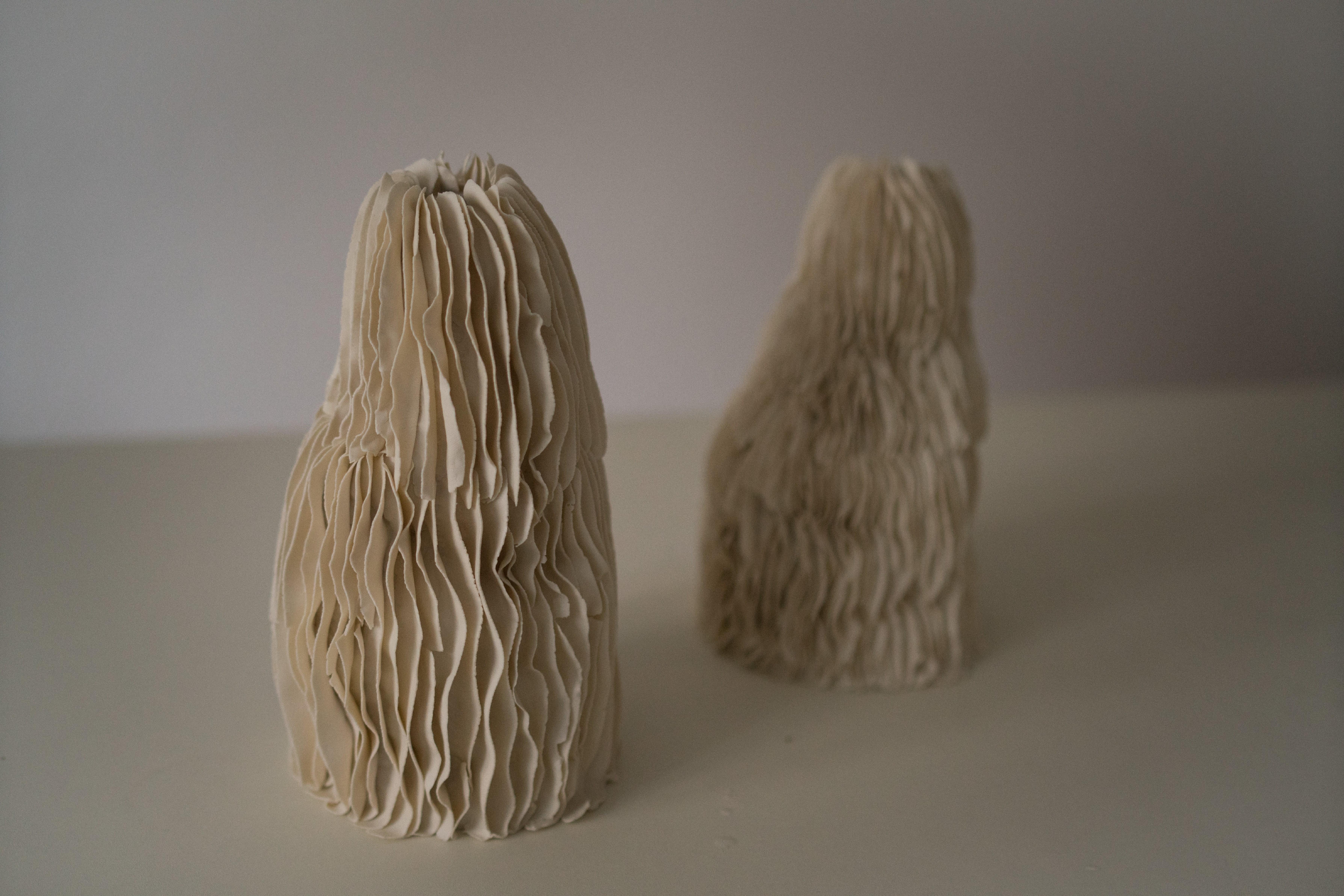 Modern Contemporary Handmade Vase in Waterproof Porcelain For Sale