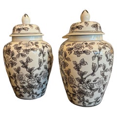 Retro Contemporary Hand Painted Ginger Jars
