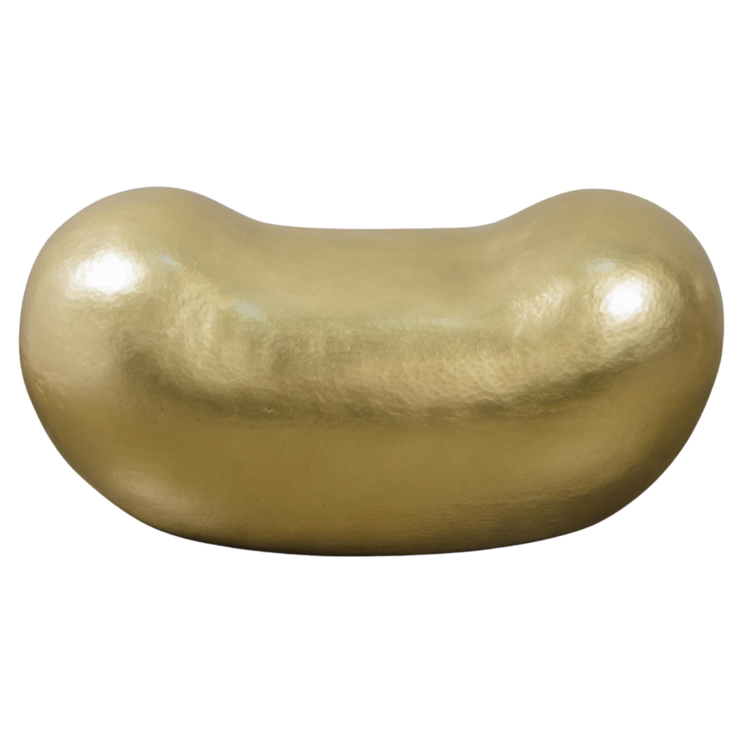 Contemporary Hand Repoussé Bao Seat in Brass by Robert Kuo, Limited Edition For Sale