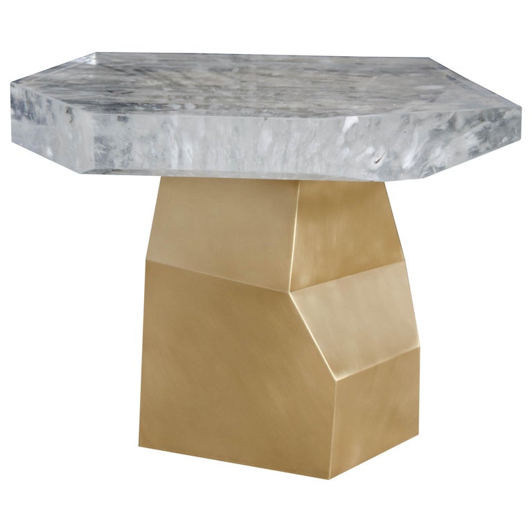 Robert Kuo brass Facet side table, 2020