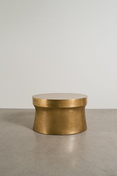 Contemporary Hand Repoussé Brass Oval Dong Shan Table by Robert Kuo
