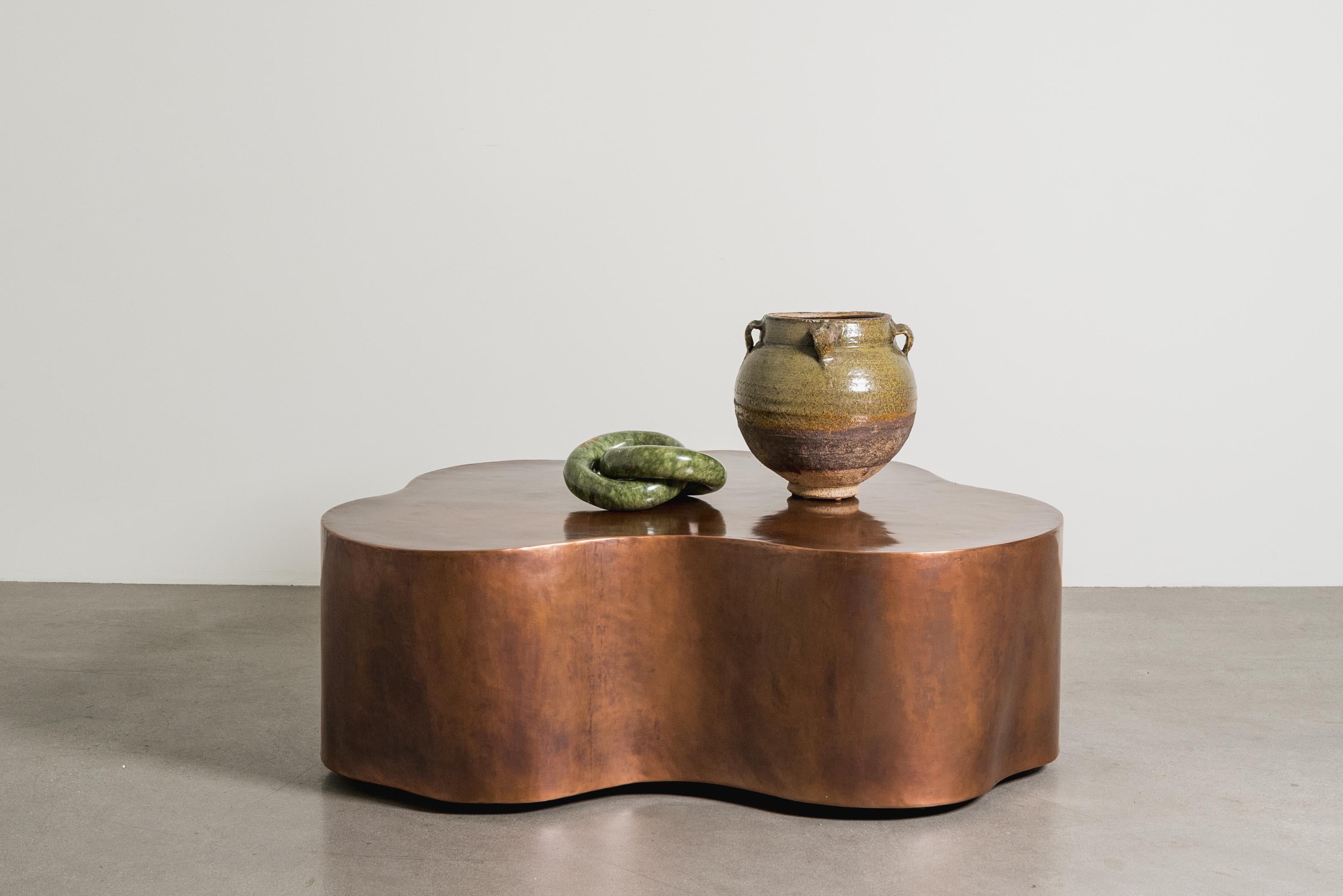 Contemporary Hand Repoussé Copper Root Cocktail Table by Robert Kuo In New Condition For Sale In Los Angeles, CA