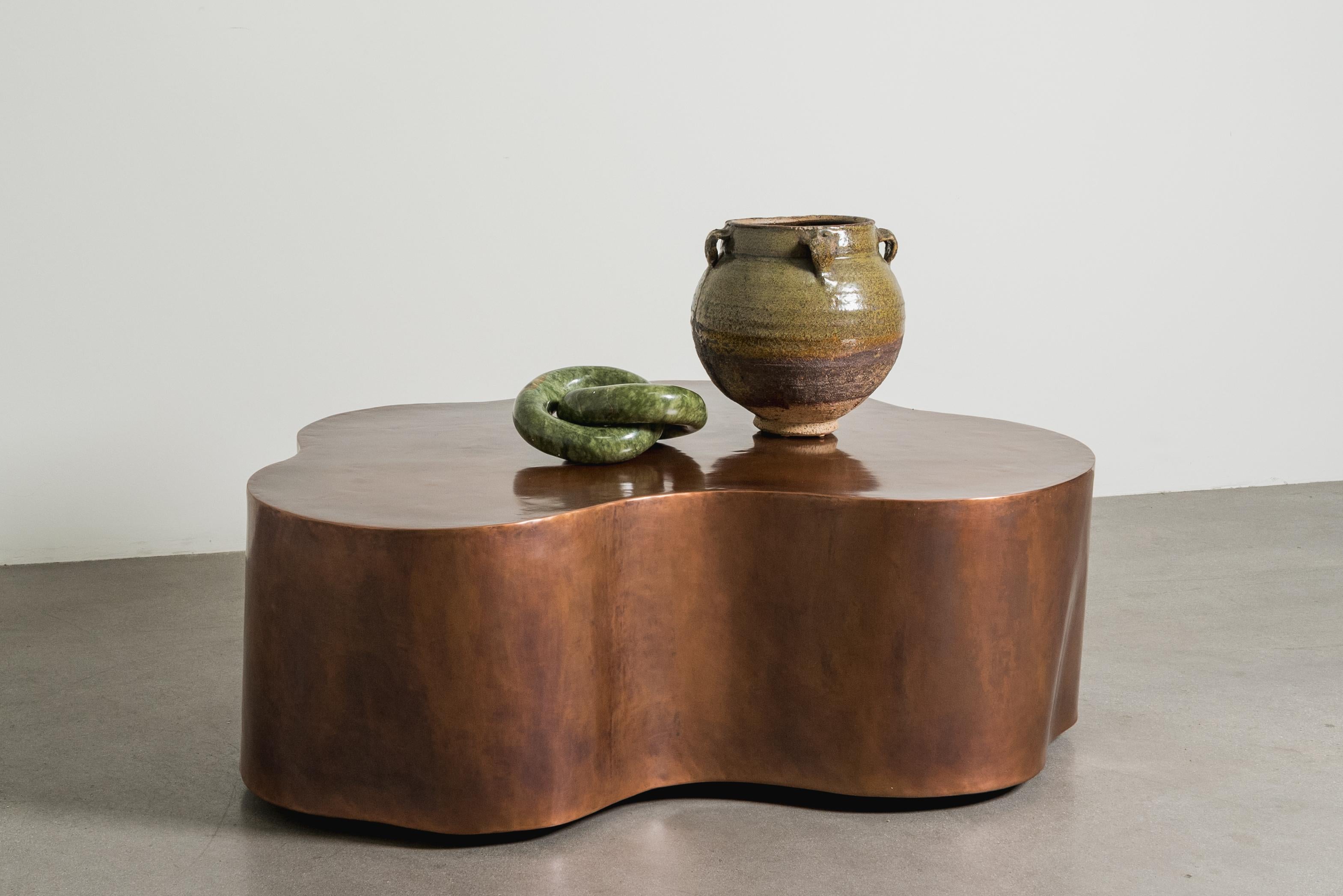 Contemporary Hand Repoussé Copper Root Cocktail Table by Robert Kuo For Sale 1