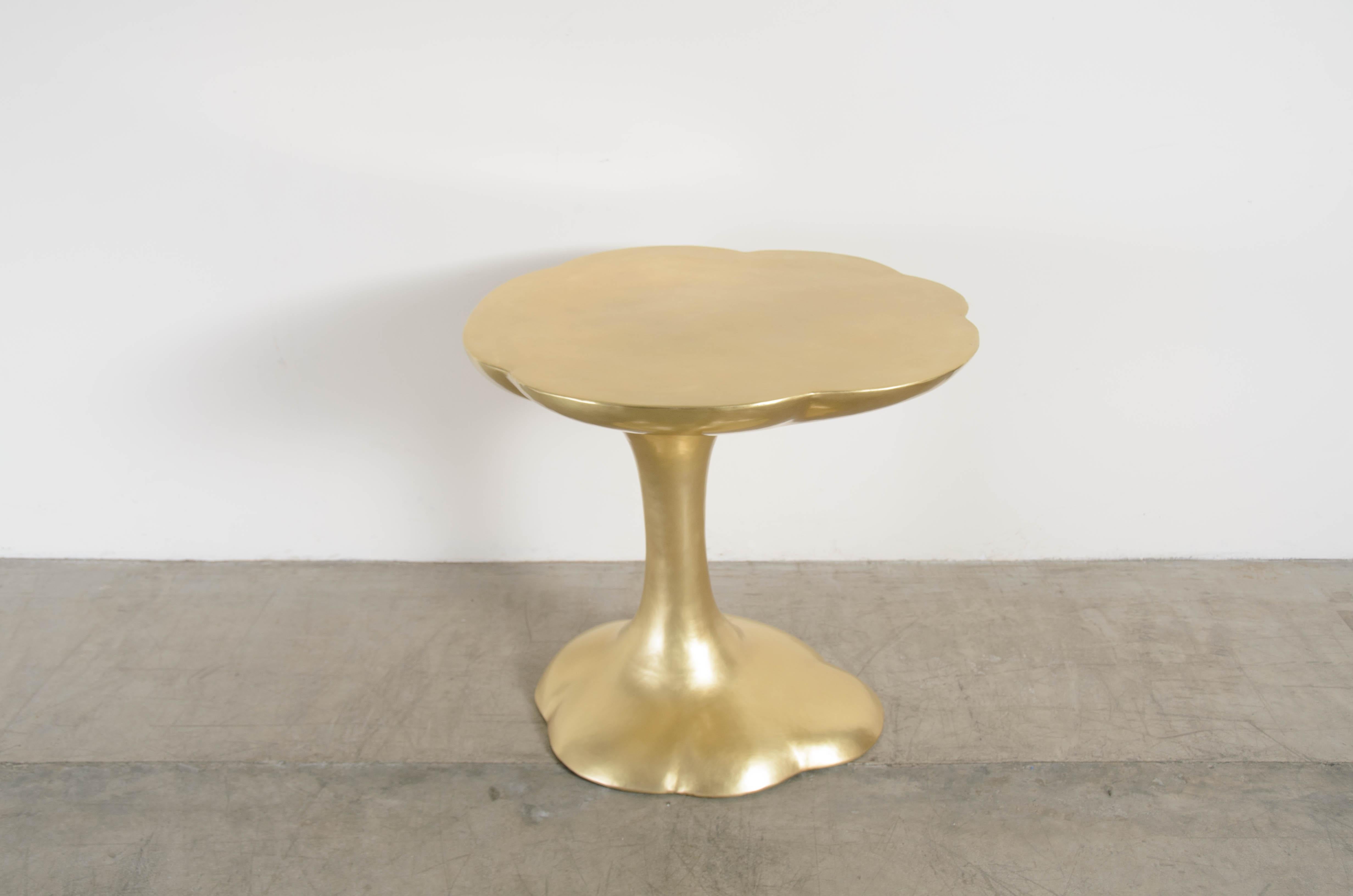 Modern Contemporary Hand Repoussé Nuage Side Table in Brass by Robert Kuo For Sale