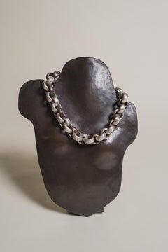 Zeitgenössisches Kettenglied aus Silber und Kupfer mit Handrepoussé von Alice Kuo