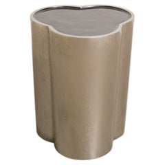 Contemporary Hand Repoussé White Bronze Lobed Drumstool by Robert Kuo