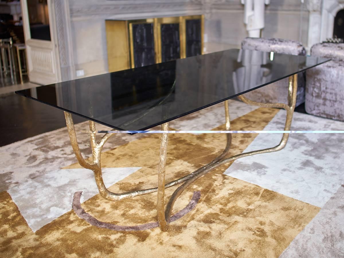 Contemporary Hand-Sculpted Brass Console, Misaya In New Condition In Geneve, CH