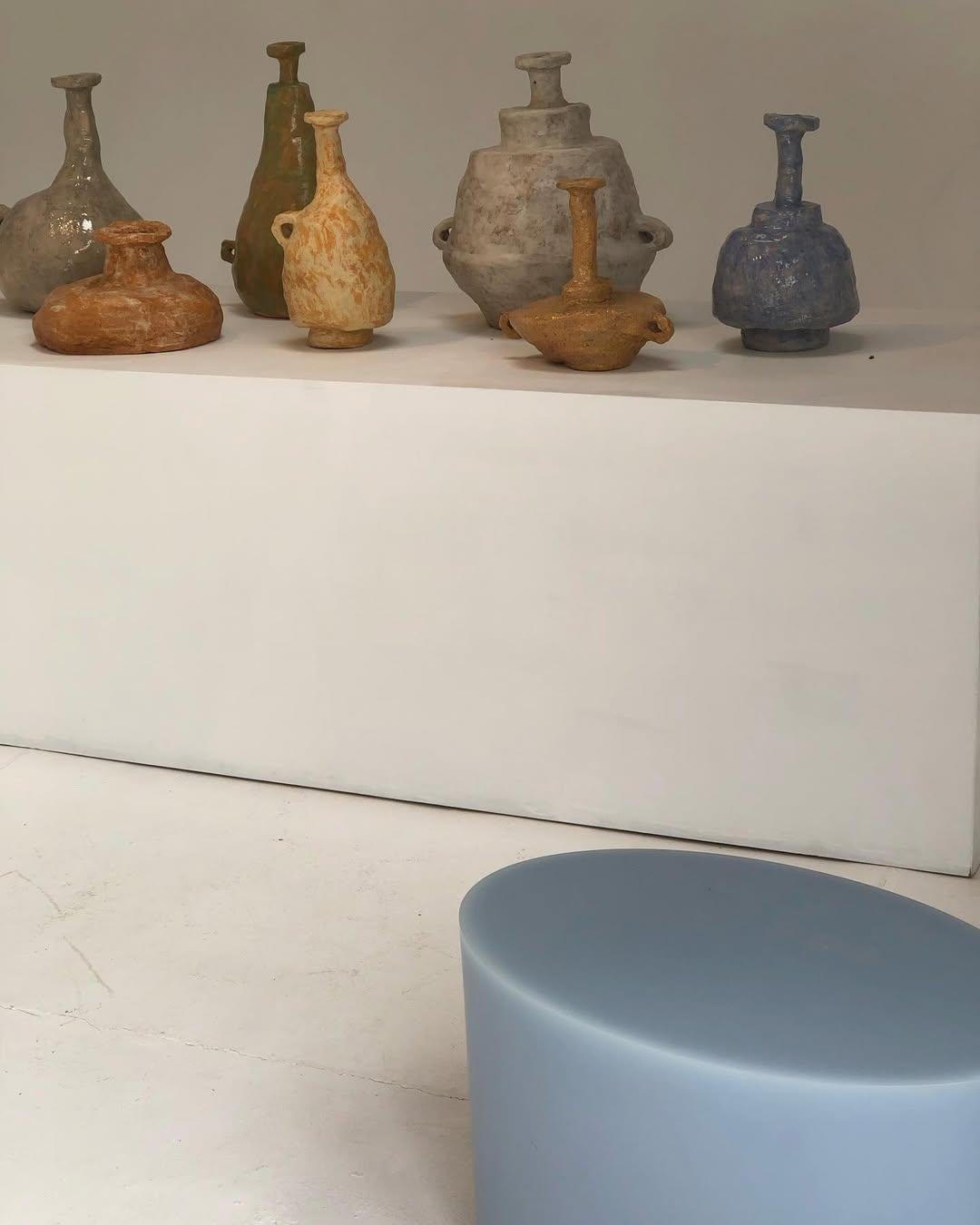 Earthenware Contemporary Hand-sculpted Off-White Glazed Ceramic Pot by Willem Van Hooff For Sale