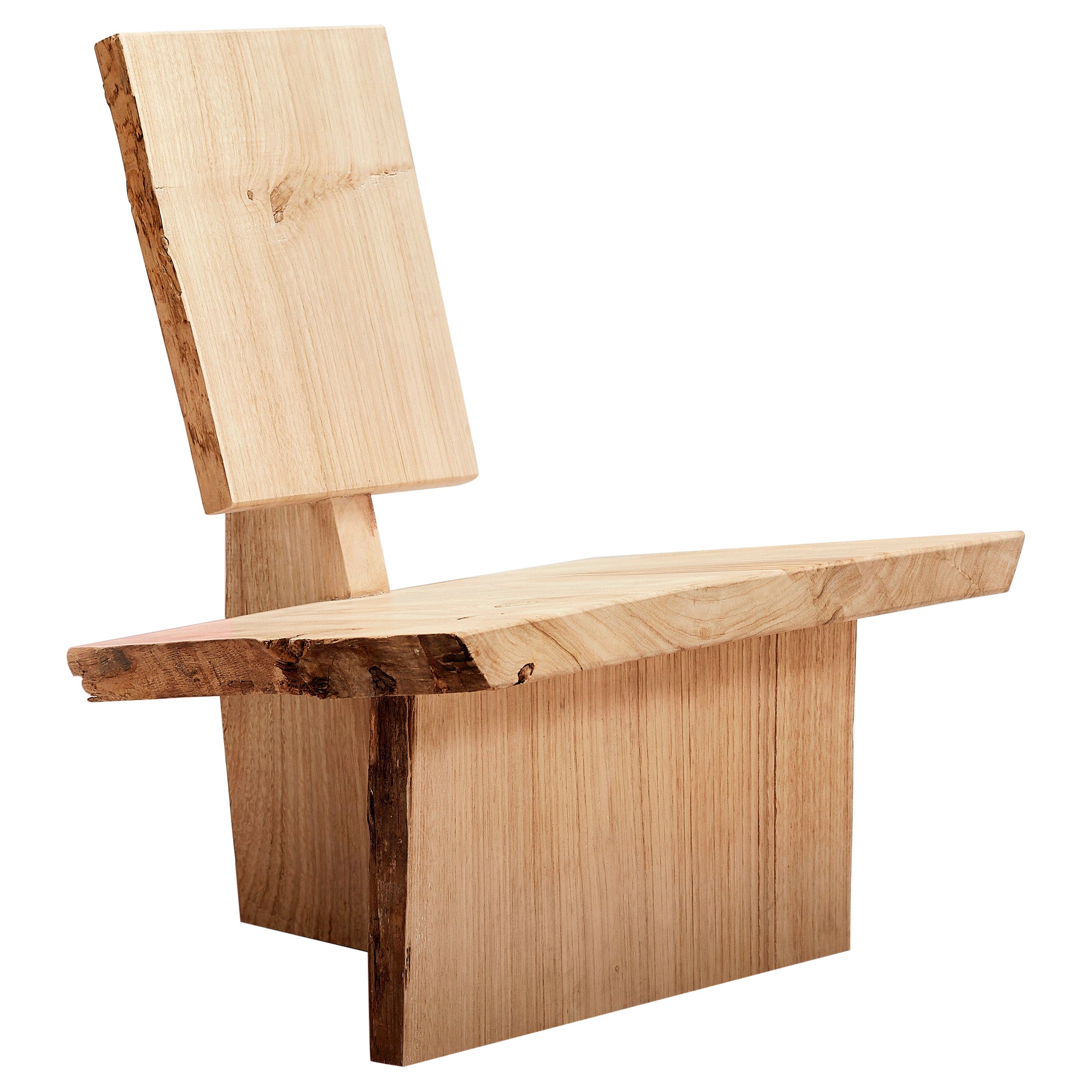 Contemporary Hand-Sculpted Ripped Natural Wood Lounge Chair von Willem Van Hooff