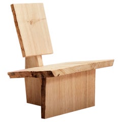 Contemporary Hand-Sculpted Ripped Natural Wood Lounge Chair von Willem Van Hooff