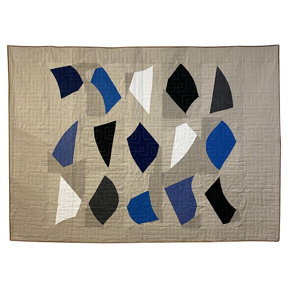 Contemporary hand-sewn Fragments quilt by British master maker For Sale