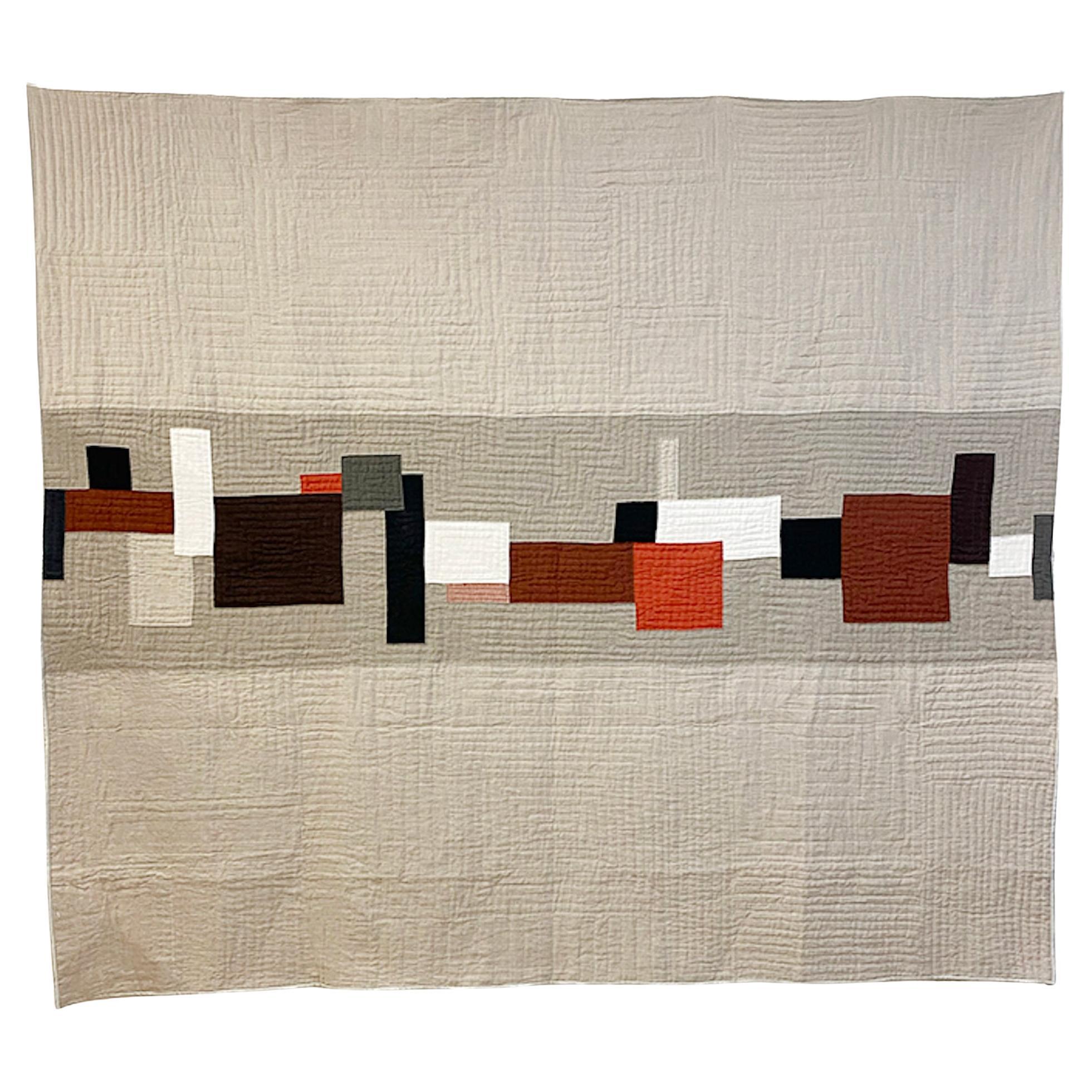 Contemporary hand-sewn Victor quilt by British master maker For Sale