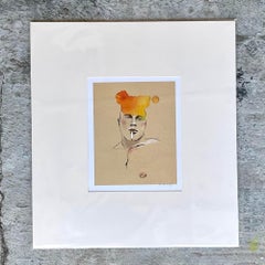 Contemporary Hand Signed Original Print of Color Study of Man
