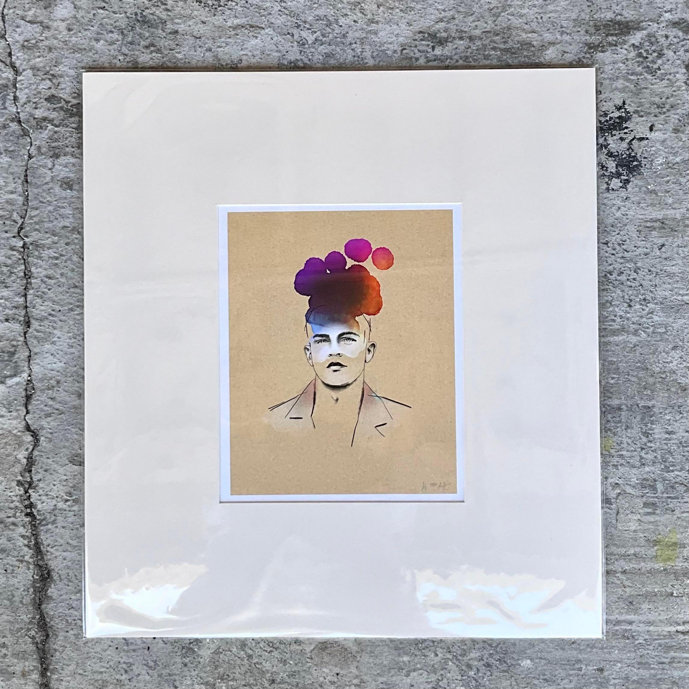 Contemporary Hand Signed Original Print of Color Studie des Menschen (Nordamerikanisch) im Angebot
