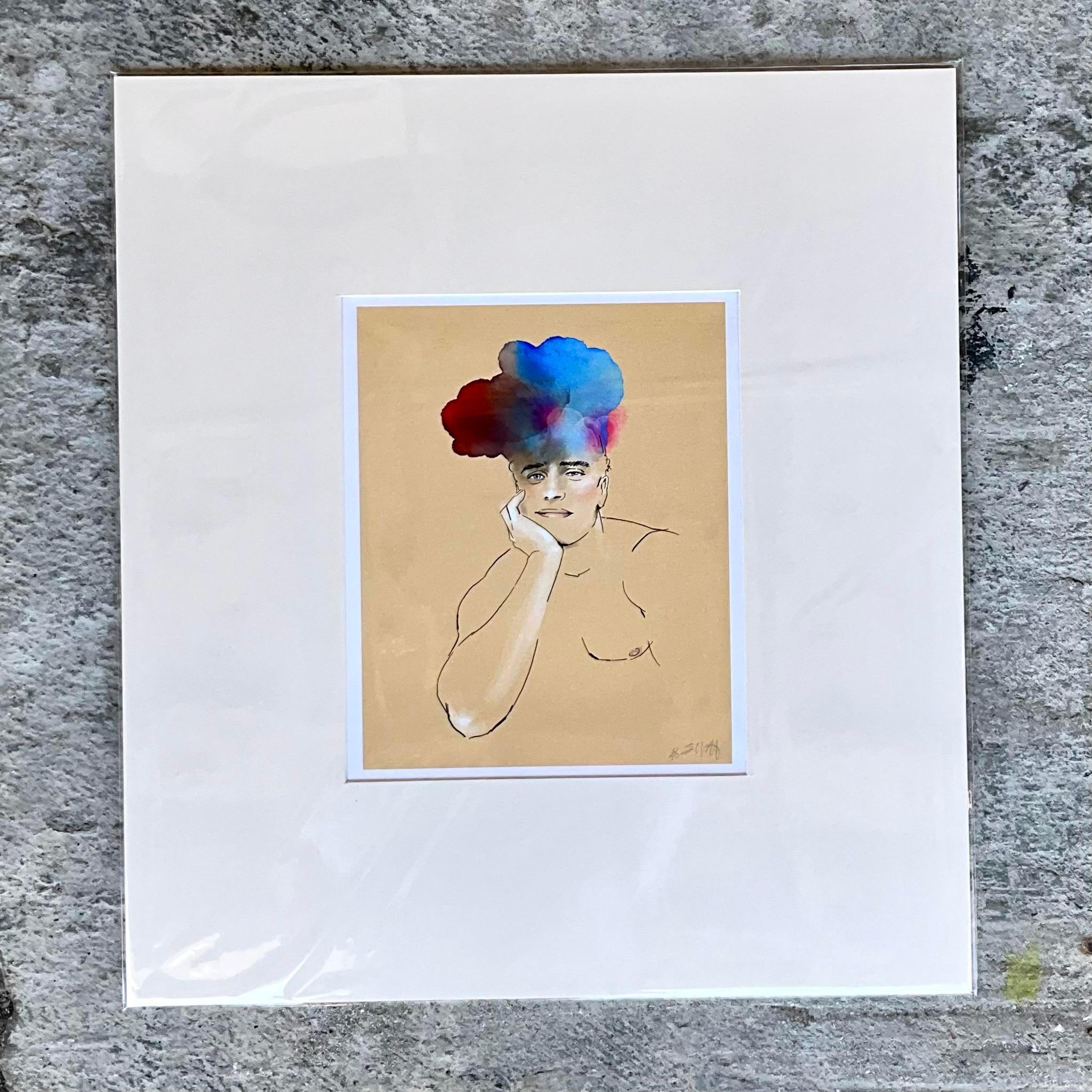 Contemporary Hand Signed Original Print of Color Studie des Menschen im Zustand „Gut“ im Angebot in west palm beach, FL
