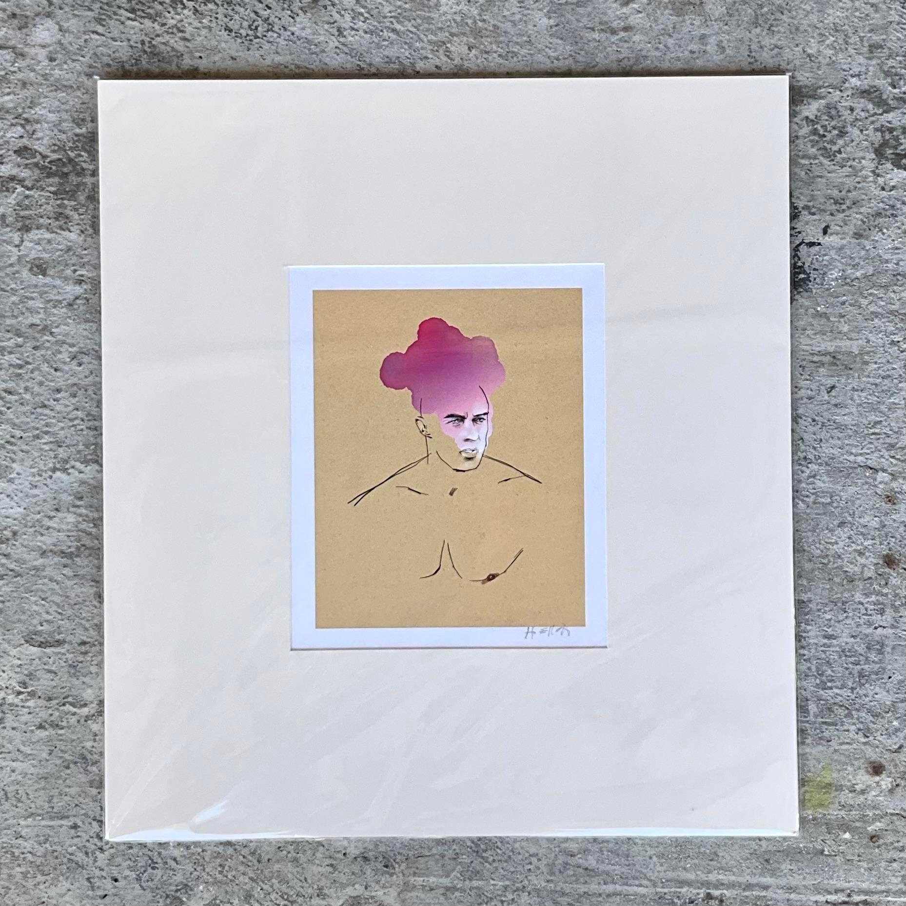 Contemporary Hand Signed Original Print of Color Studie des Menschen im Zustand „Gut“ im Angebot in west palm beach, FL
