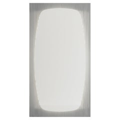 Contemporary Hand-Silvered Fluted Glass Mirror with Integrated LED Lighting