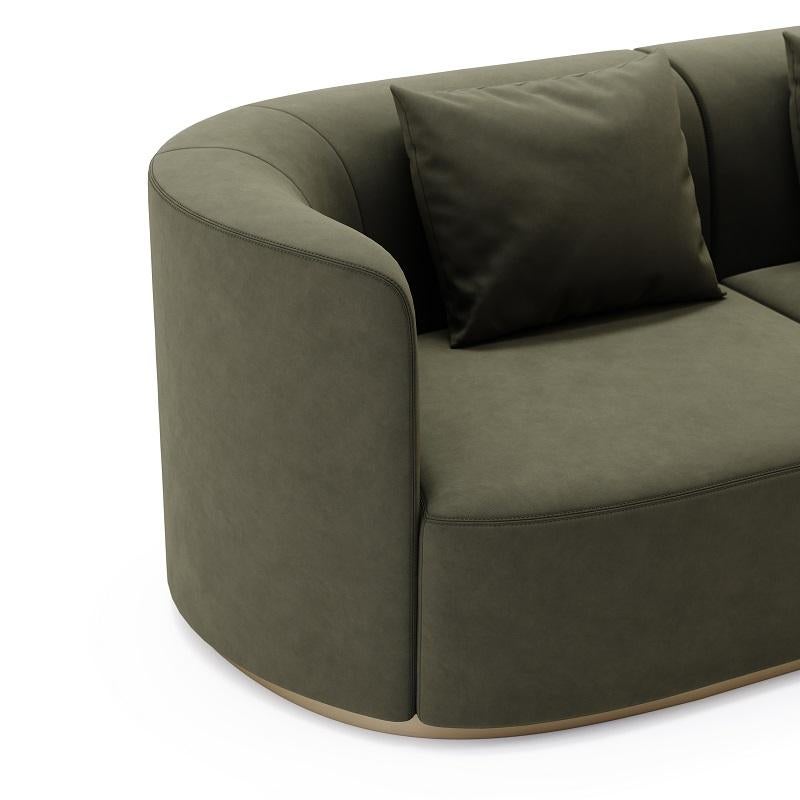 Modern Contemporary Hand Tailored Sofa with Round Edges For Sale