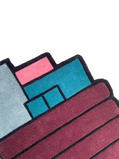 Modern Style HandTufted Rug Combines into Maroon Tosca "Cherry Wine" by RAG Home