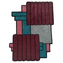Modern Style HandTufted Rug Combines into Maroon Tosca "Cherry Wine" by RAG Home