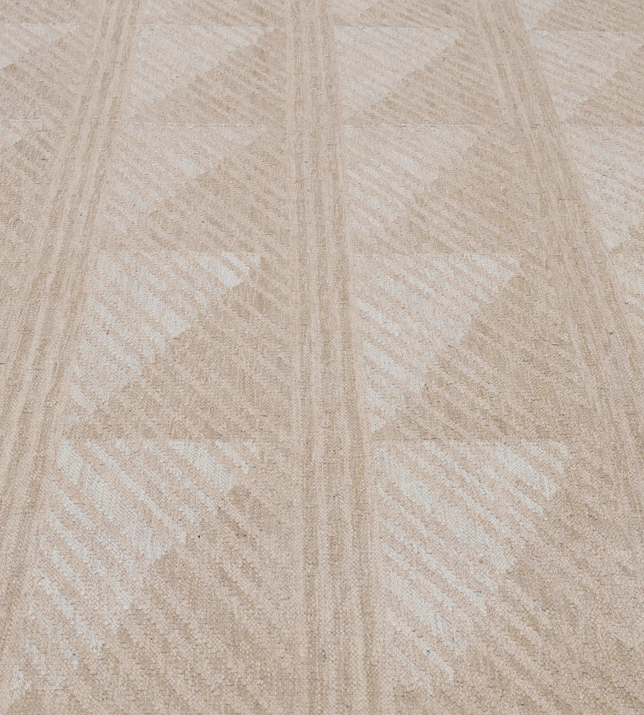 The Mansour Modern Swedish collection is primarily inspired by vintage Swedish flat-weave rugs whose geometric designs are relevant as ever in the 21st century. The collection utilizes a number of flat-weave techniques, yielding various distinctive