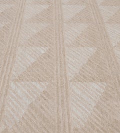 Contemporary Hand-woven 100% Wool Beige Graphic Rug 9'1"x12'4"