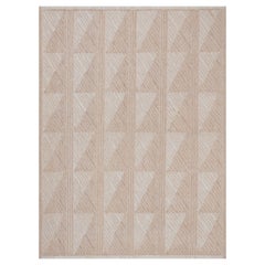 Tapis graphique Contemporary tissé à la main 100 % laine beige 9'1 "x12'4"
