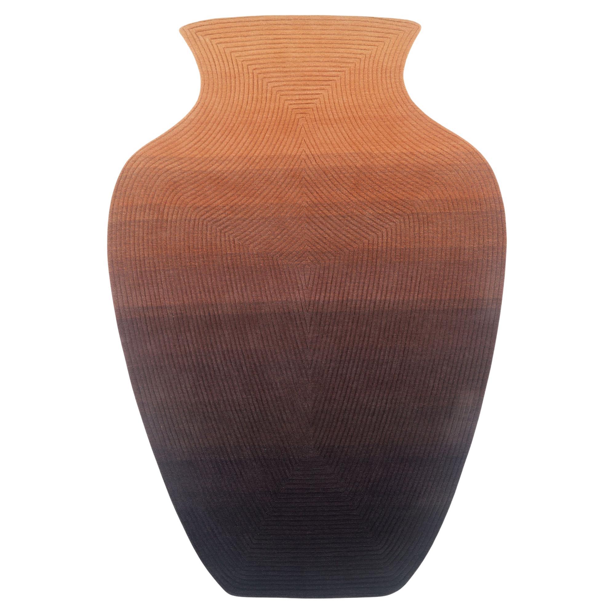 Contemporary Hand Woven Matka Wool Area Rug, Handmade in India
