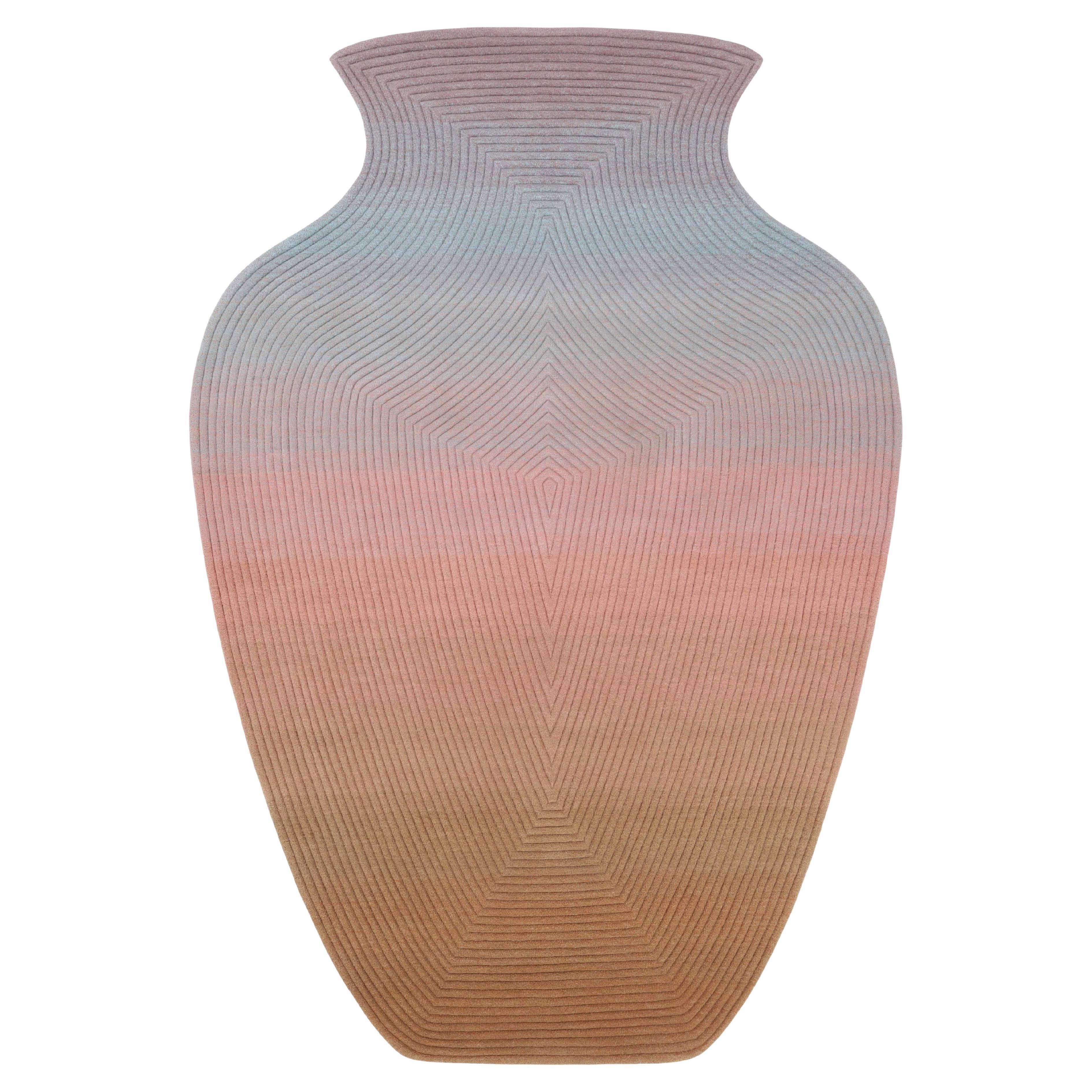 Contemporary Hand Woven Matka Wool Area Rug, Handmade in India