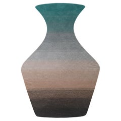 Contemporary Hand Woven Matka Wool Area Rug, Handmade in India