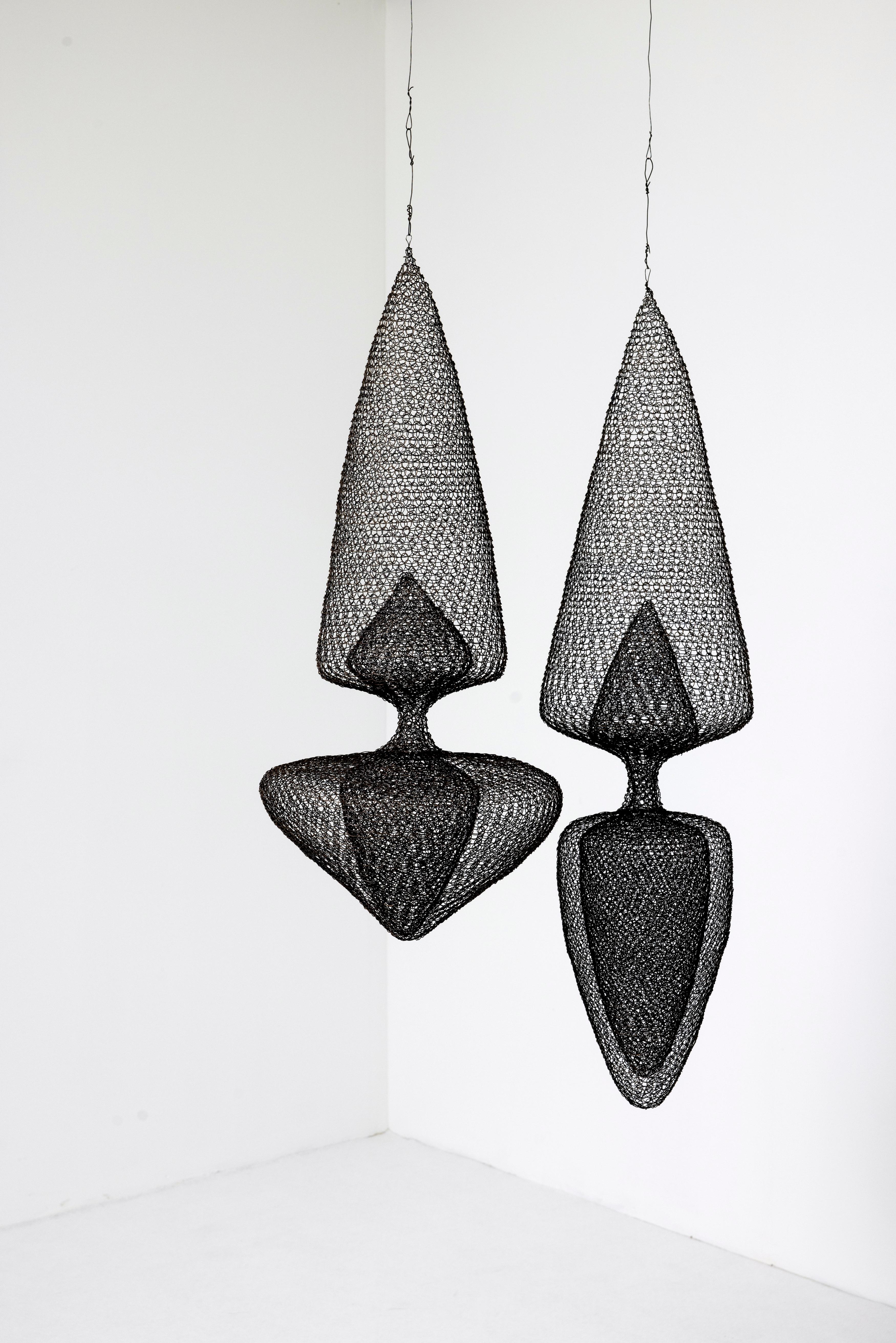 French Contemporary hand woven mesh wire sculptures by Ulrikk Dufossé